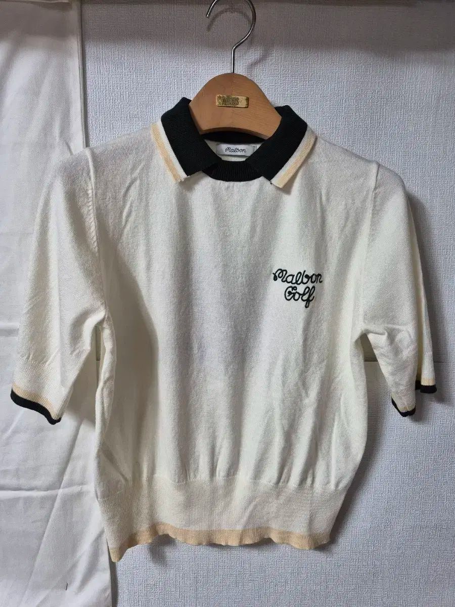 マルボンゴルフ レディース 半袖 ニット S アイボリー