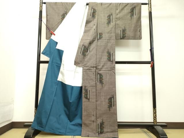 平和屋着物○本場大島紬 9マルキ 蔦の葉文 正絹 逸品 DAAT1031tw  