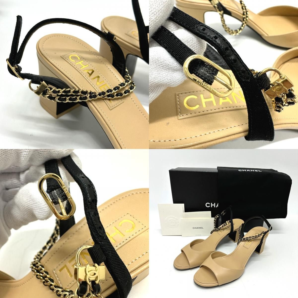 CHANEL シャネル サンダル アンクルストラップ G45094 レザー - メルカリ