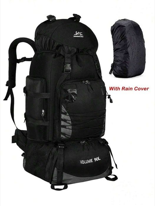 バッグ メンズ バックパック 90L大容量キャンプバックパック 登山バックパック アウトドアスポーツ ハイキング トレッキングショルダーバッグ 防水レインカバー付き クリスマス 教師への贈り物 大学 ノートパソコン