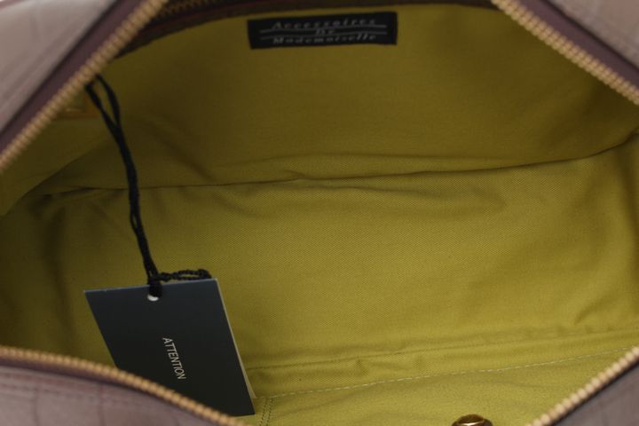 エーディーエムジェー ショルダーバッグ クロコ型押し ブランド 鞄 レディース ブラウン A.D.M.J.Accesoires De Mademoiselle