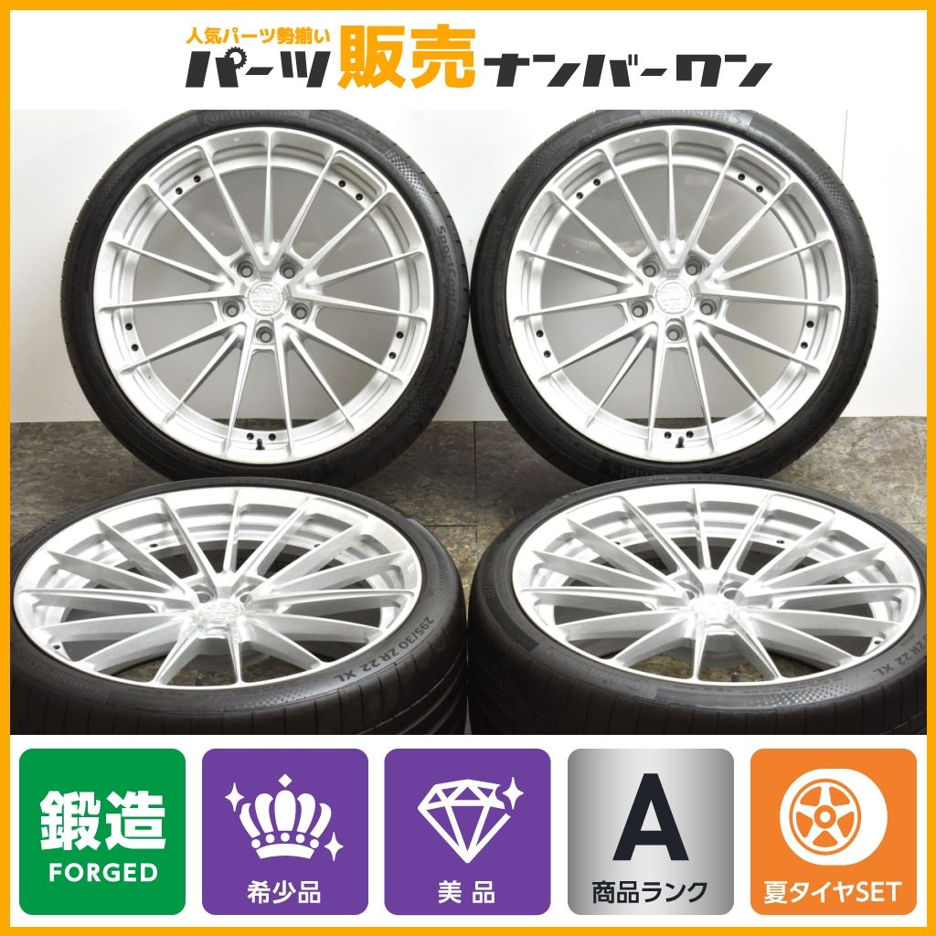 【超高級アメ鍛 美品】ANRKY AN29 22in 10.5J +37 +32 PCD130 コンチネンタル スポーツコンタクト6 295 ...