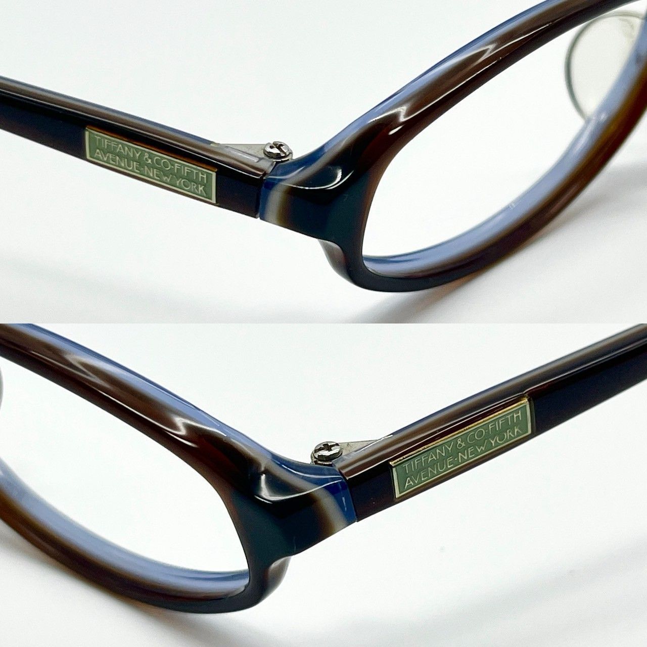ティファニー 眼鏡フレーム 伊達眼鏡 ダークブラウン ゴールド 美品  