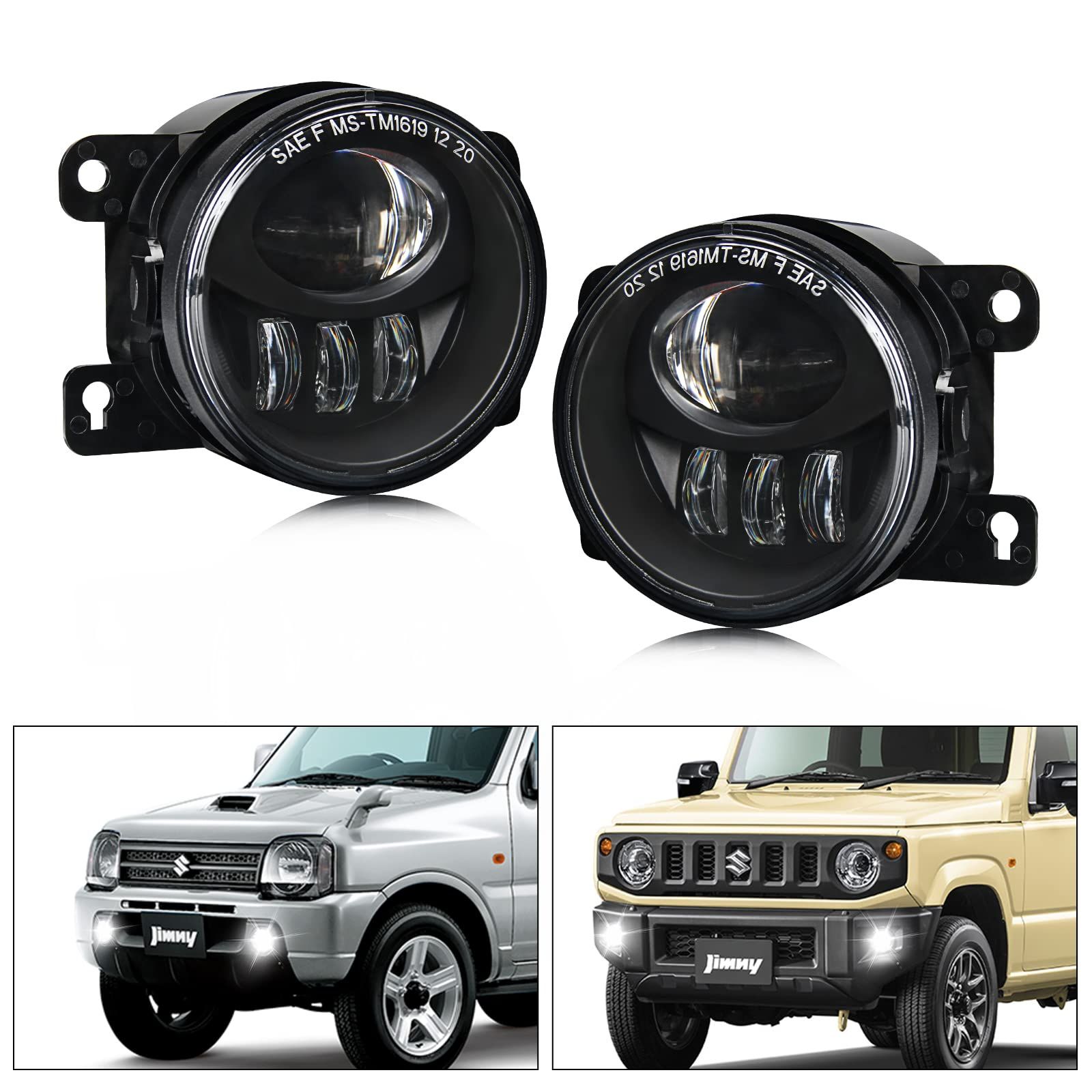 LED フォグランプ ユニット JB64 ジムニーシエラ JB43W|JB74 用 LEDフォグ 車検対応 ジムニー 明るい カットラインあり ホワイト 6000K 純正交換 カプラーオン 取付簡単 OPPLIGHT 防水 ジムニーJB系用 LEDフォグランプ