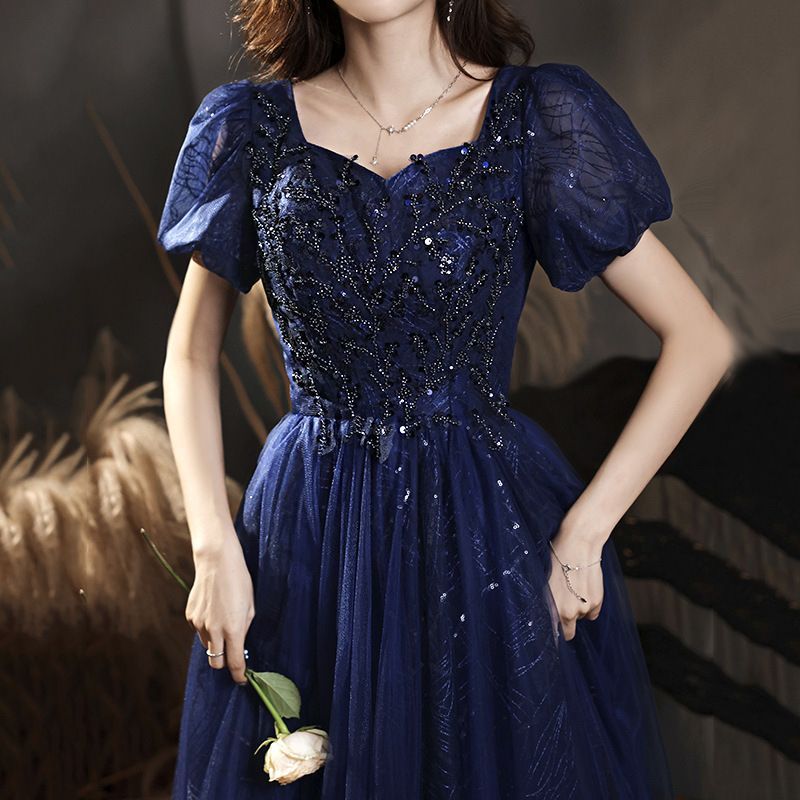 送料無料 2025 女性用ロングドレス 気品溢れる声楽試験 司会 年会用のエレガントなデザイン-9.23