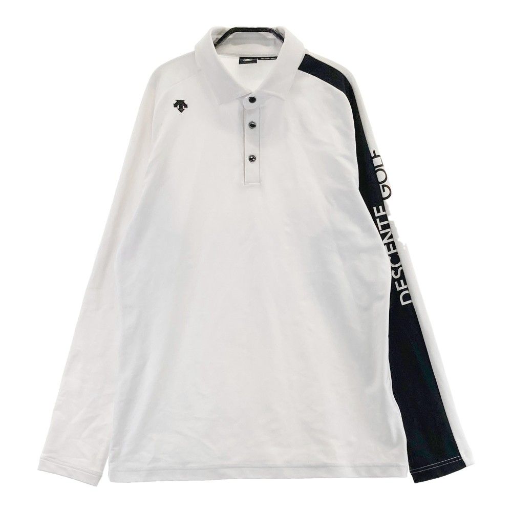 サイズ：O DESCENTE GOLF デサントゴルフ 長袖ポロシャツ ホワイト系