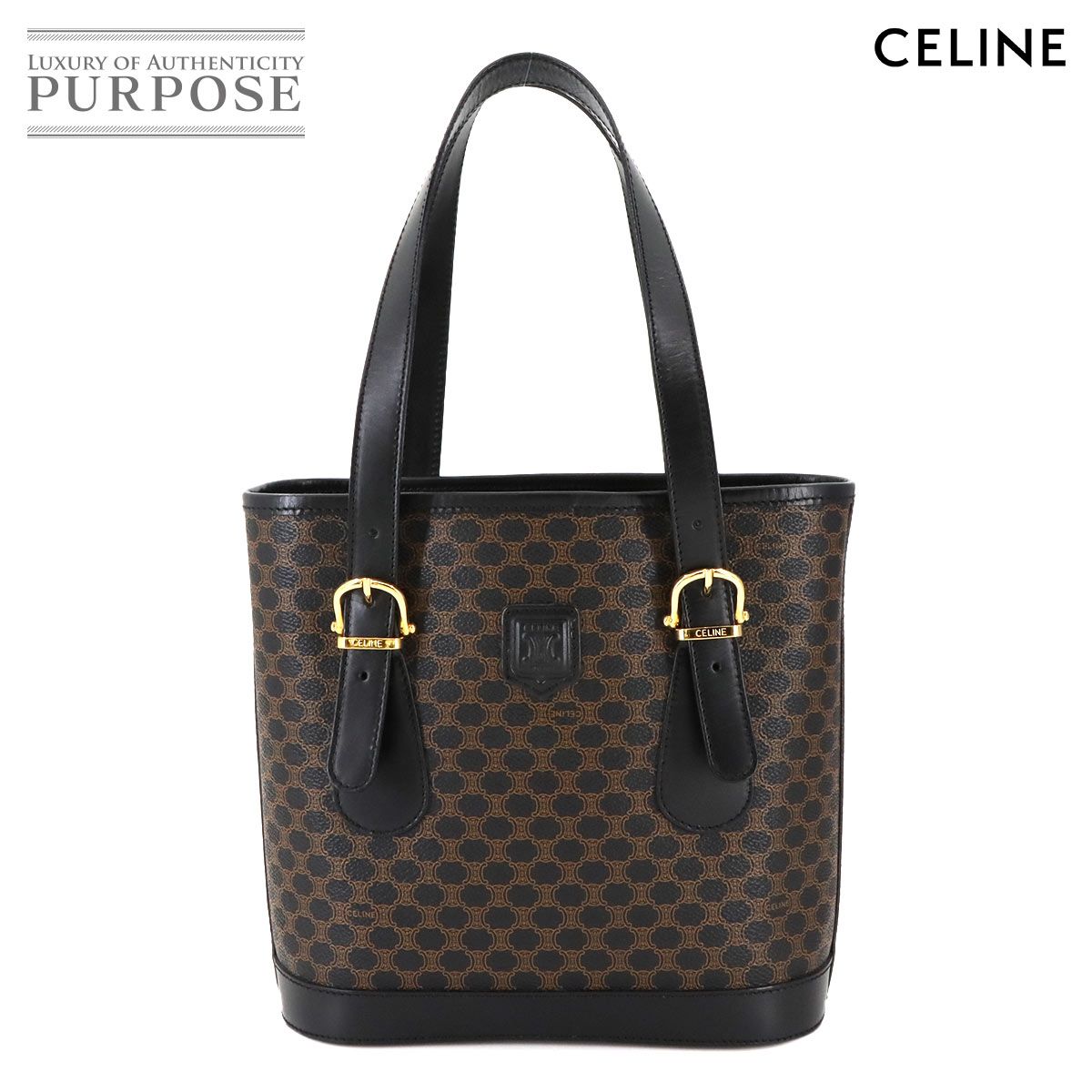 新品同様 セリーヌ CELINE マカダム柄 トート バッグ ブラック