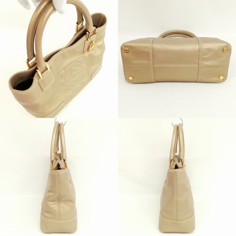 ロエベ LOEWE アマソナ フスタ トートバッグ アナグラム　 レザー LOEWE - LOEWE ロエベ フスタ アナグラム アマソナ トートバッグ
