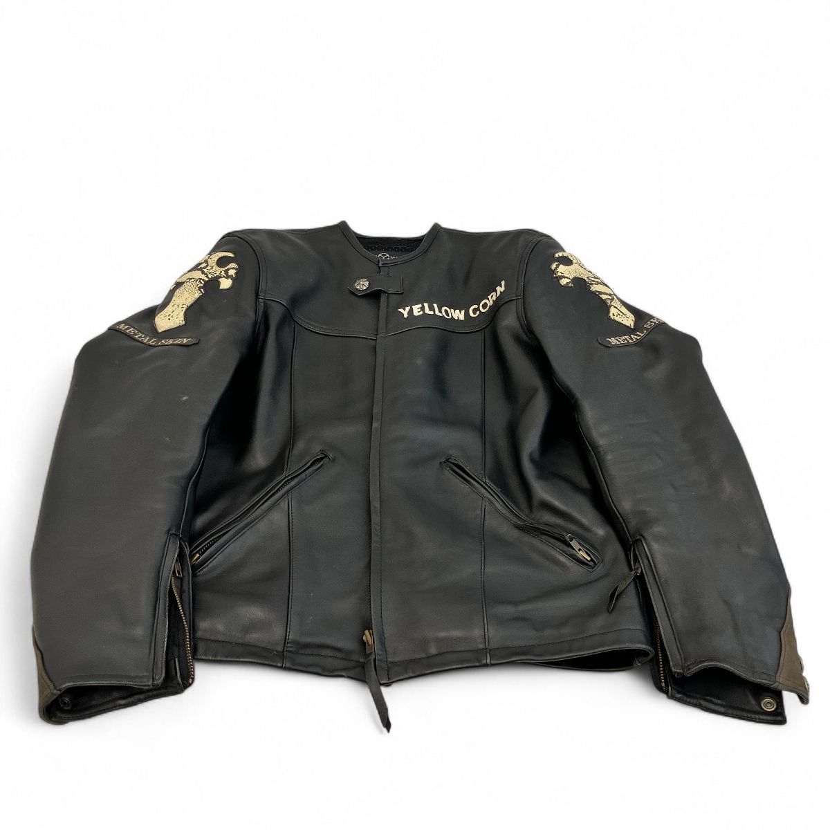 YELLOW CORN METAL SKIN 革ジャケット 牛革 レザー ジャケット L