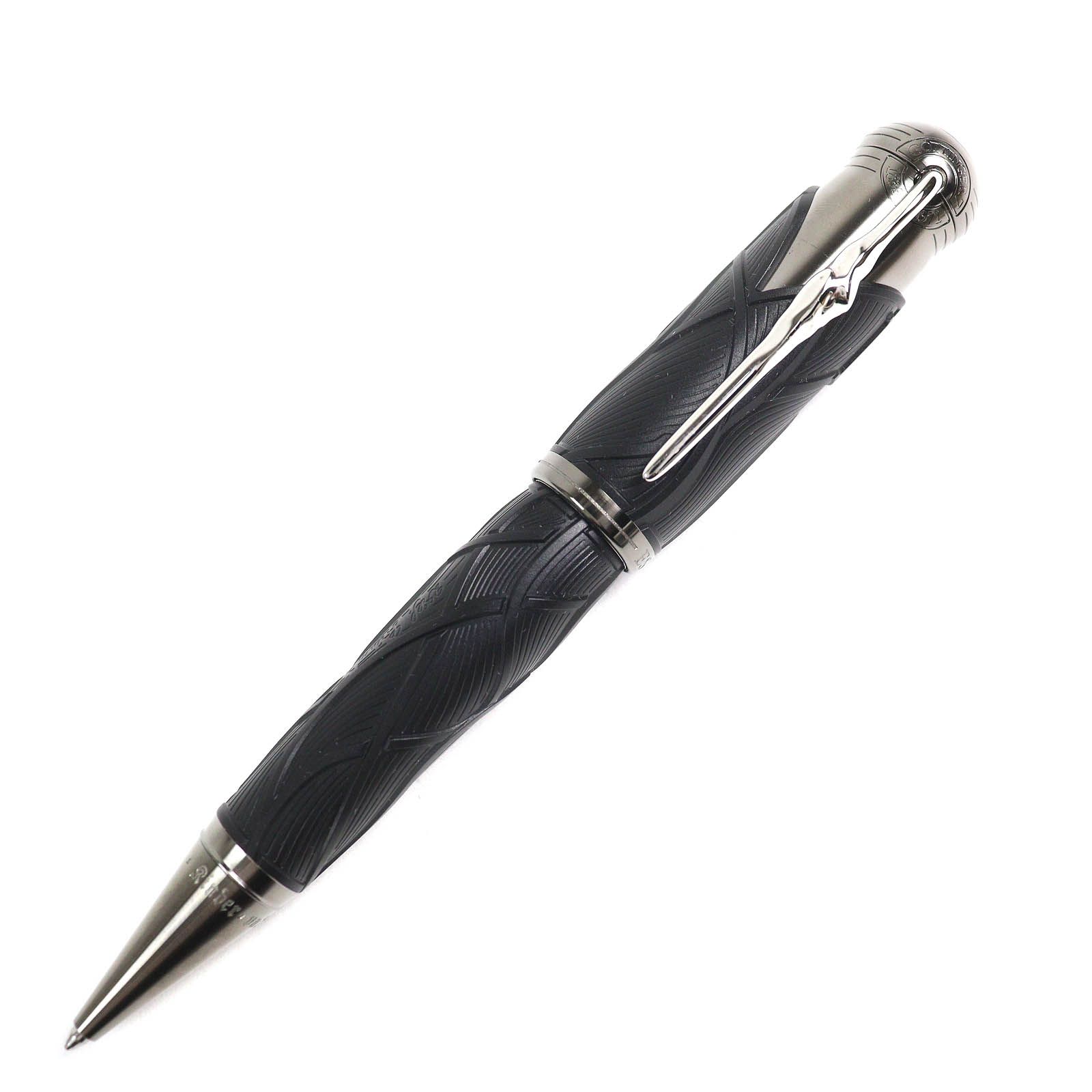 △MONTBLANC モンブラン 作家シリーズ グリム兄弟 リミテッドエディション 0550|10300個 ホワイトスター ツイスト式 ボールペン ブラック シルバー 箱 ケース付き ドイツ製 メンズ 筆記 済み ◎