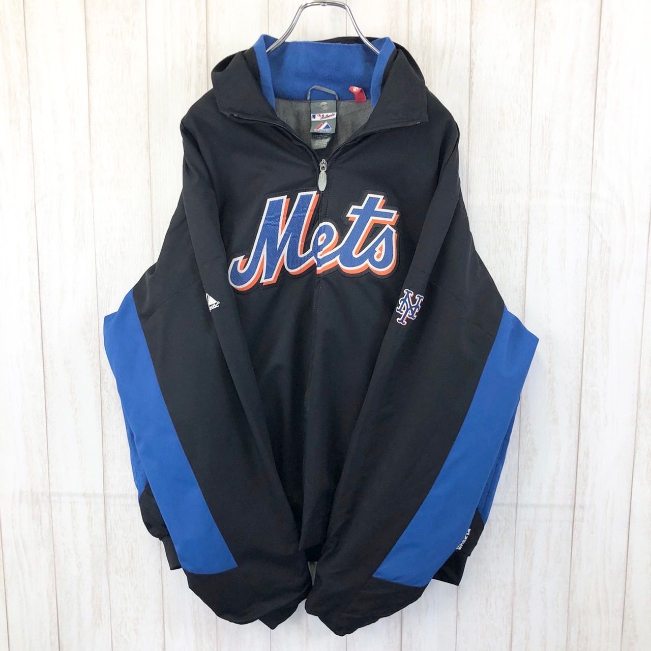 Majestic マジェスティック MLB Mets ニューヨークメッツ 刺繍ロゴ チームロゴ トラックジャケット ベースボールジャケット ブルゾン