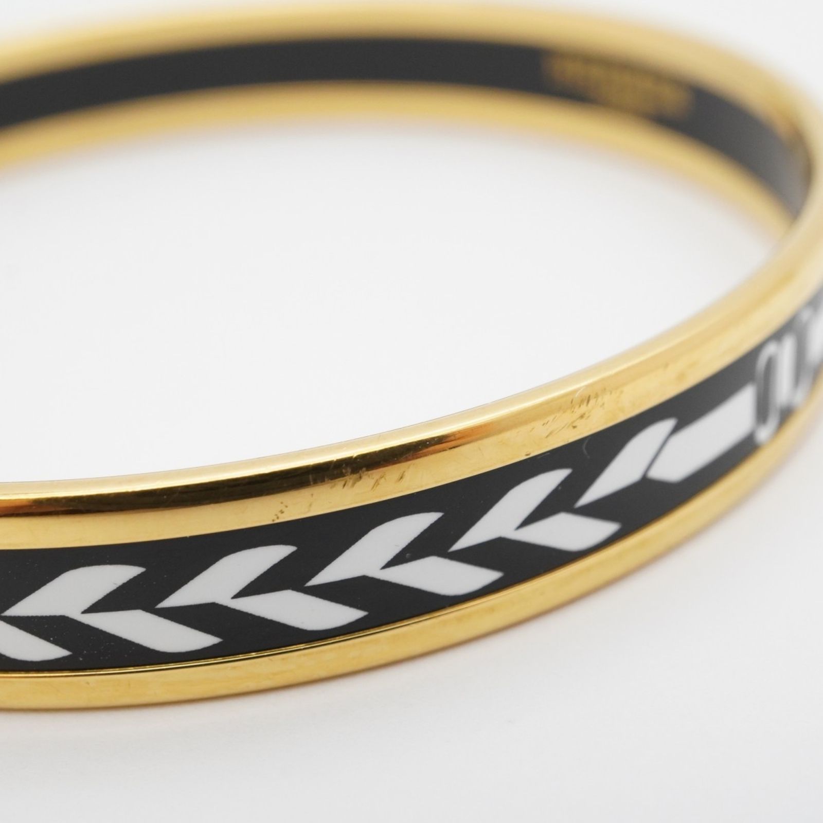 エルメス(Hermes) バングル エマイユPM GPメッキ ゴールド ブラック エルメス(Hermes) エルメス バングル エマイユPM GPメッキ 七宝焼き