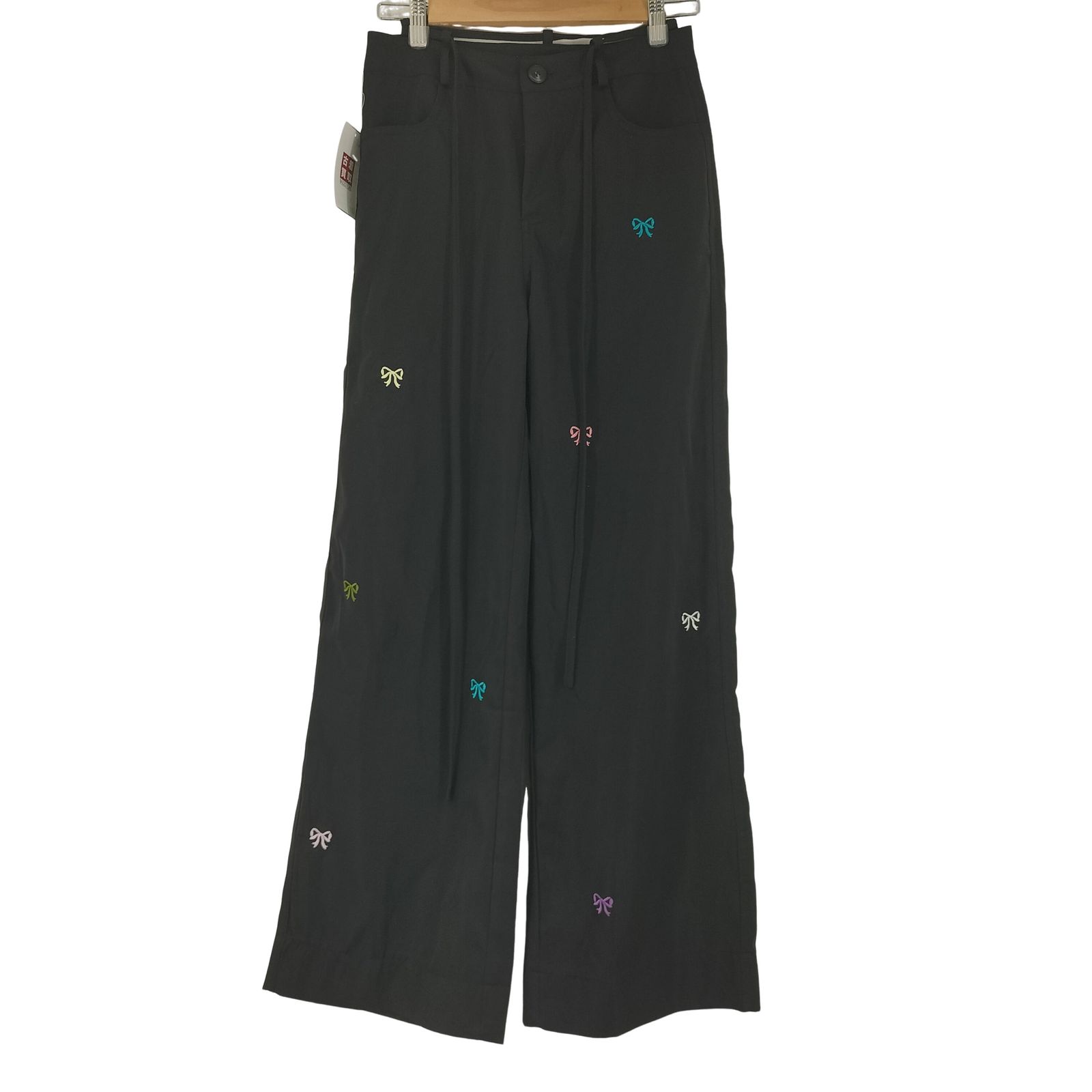 ユーズドフルギ USED古着 {{FESHORNI}} 総リボン刺繍 ワイドパンツ レディース JPN：M