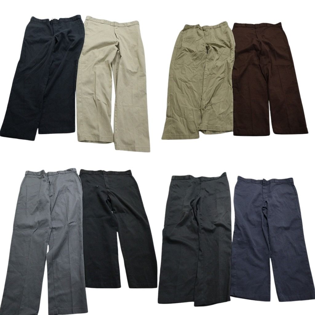 古着卸 ディッキーズ Dickies 874 ワーク パンツ 8枚セット メンズ 40 ワイドパンツ チノパン ネイビー 古着 NA5489