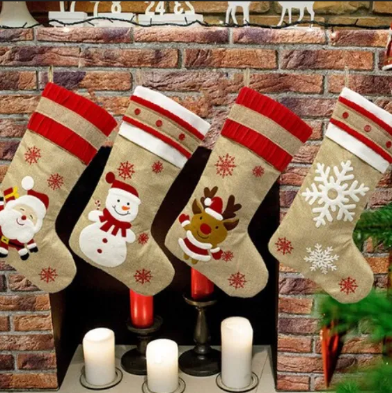メルカリshops クリスマス雑貨 クリスマスソックス サンタ靴下 ギフト プレゼントバッグ