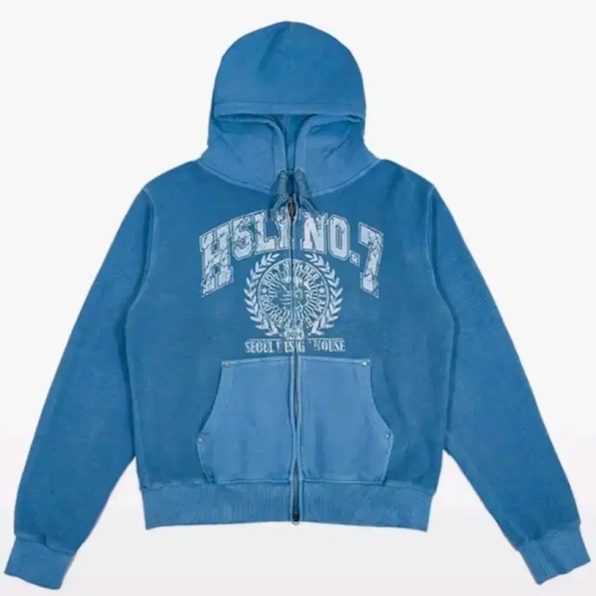 ホールナンバーSeven ブルー フードジップアップ