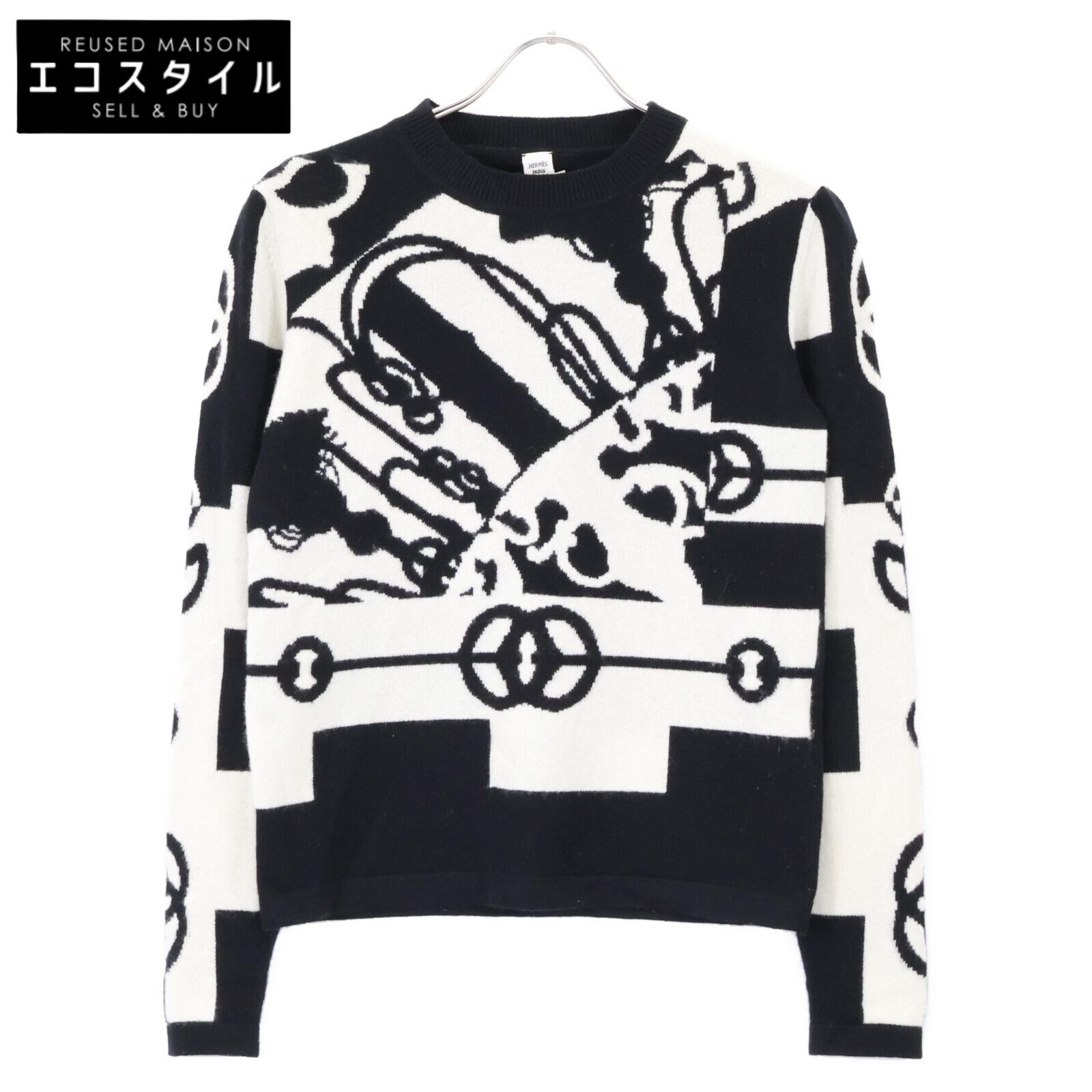 HERMES エルメス 22SS 2E2613D2 ブラック クリケティス カシミ100 ニット セーター 38