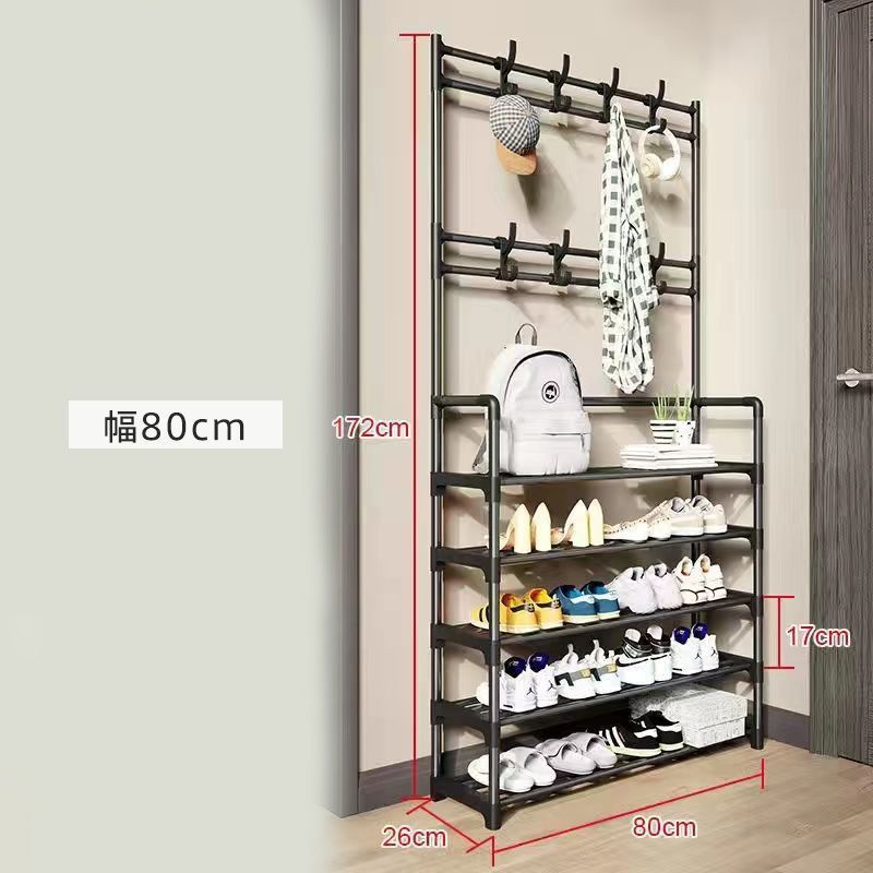 シューズラック 下駄箱 靴箱 収納 5層 シューズ収納 玄関収納 省スペース 組み立て式 収納棚 ハンガーラック バッグ掛け 工具不要 MARWIL-DEMENAGEMENTS_CH