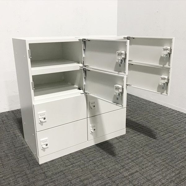 パーソナルロッカー メールボックス 8人用 2列4段 サフィ ダイヤル錠 イトーキ ホワイト