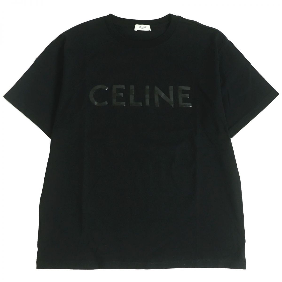 リブ仕上げの襟元極美品　CELINE ルーズ Tシャツ / コットンジャージー ブラック
