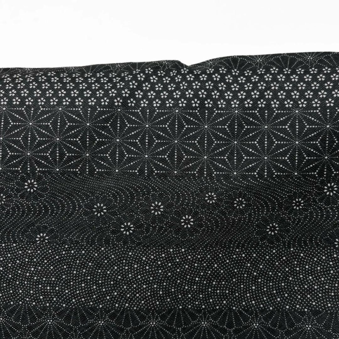 未着用 小紋 横縞 モノトーン 江戸小紋 麻の葉 菊青海波 着物 023a d