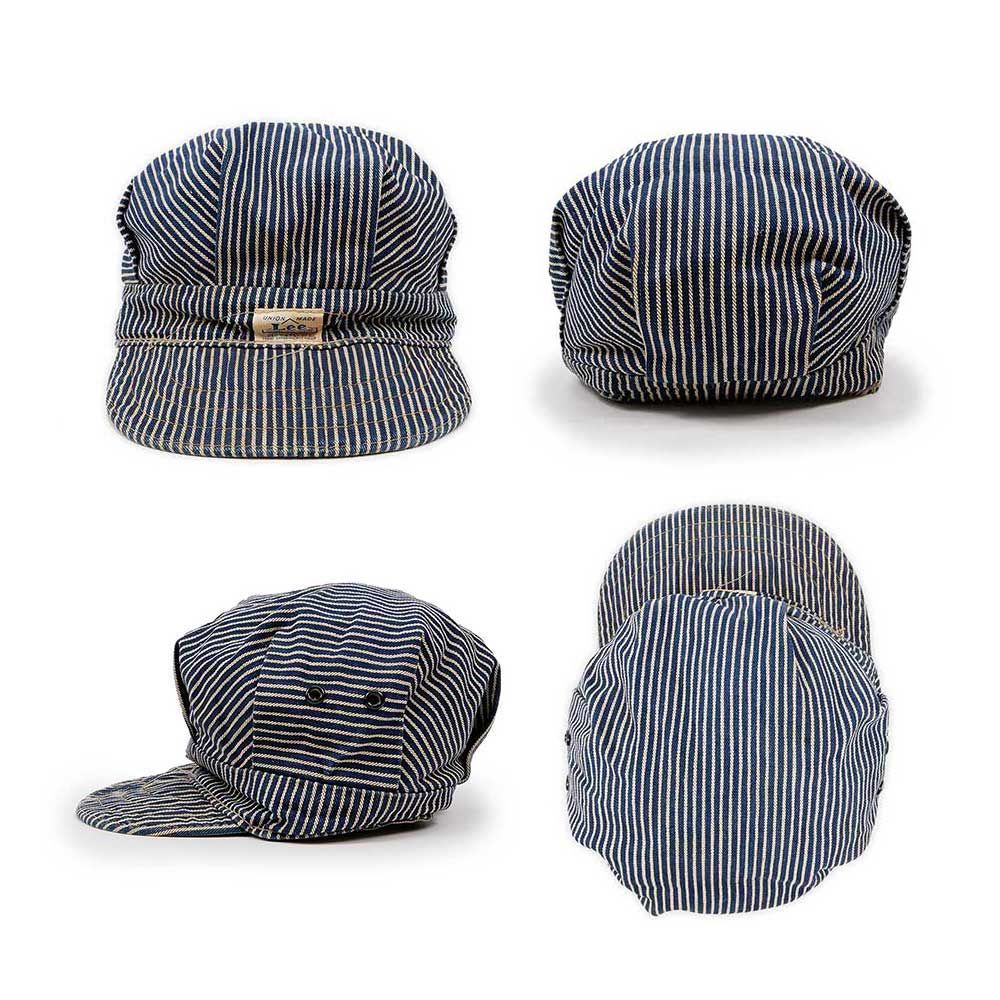 リー Lee 美品 40's 1940年代 ワークキャップ CAP ハウスマークタグ エンジニア 転がりe 稀少大きめサイズ MADE IN USA  米国製 ヴィンテージ ビンテージ アメリカ古着 メンズ キャップ ネイビー系 ヒッコリーストライプ柄【中古】 - メルカリ