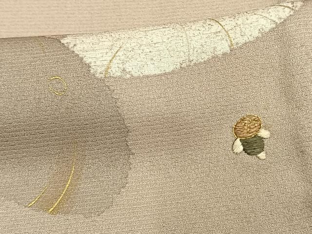 平和屋着物▽訪問着 単衣 駒刺繍 人物文 金糸 金彩 正絹 逸品