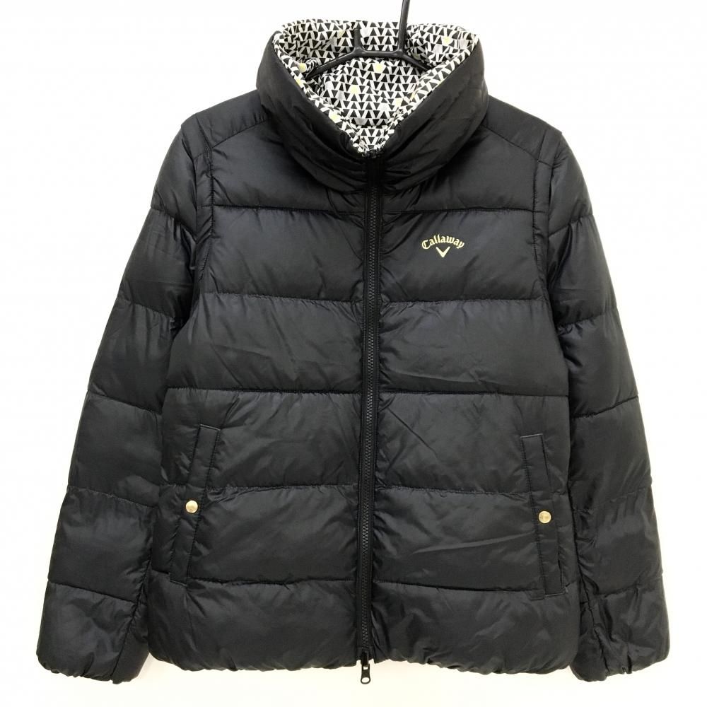 【Callaway】リバーシブル ダウンジャケット 4way 袖取外し可（L） キャロウェイ 4WAYリバーシブルダウンジャケット 黒×白 三角 袖着脱可