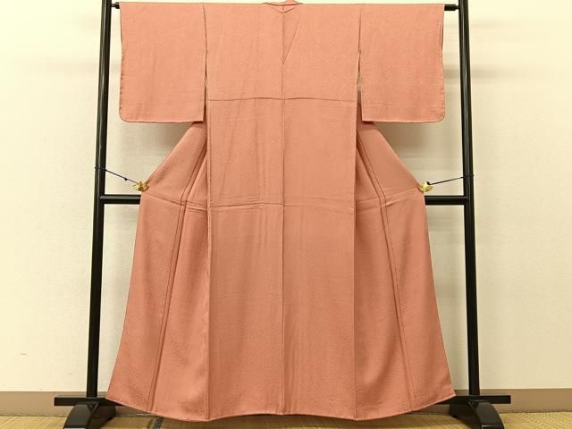 平和屋着物■上質な色無地　草花地紋　珊瑚色　逸品　未使用　CAAI2001id 平和屋着物□上質な色無地 草花地紋 珊瑚色 さが美扱い 正絹 逸品