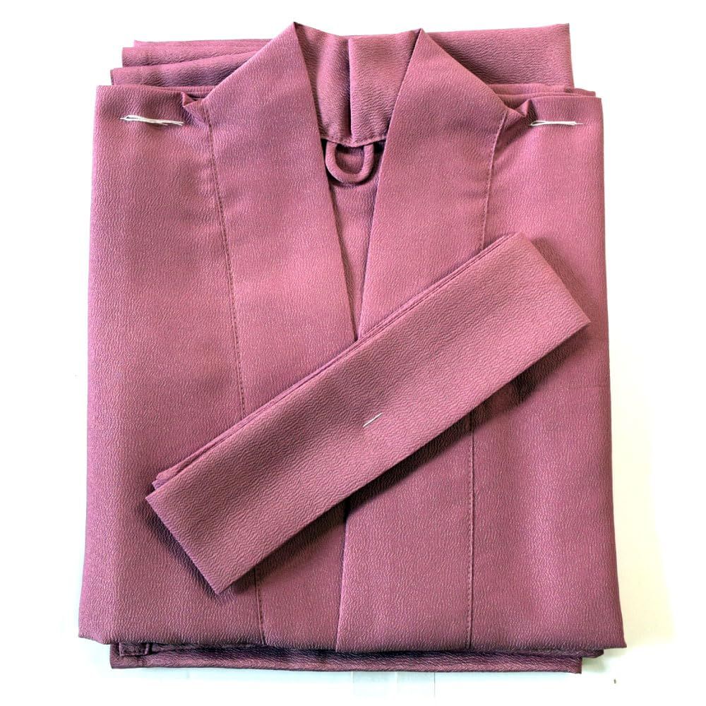 岡田園 茶道 お稽古着 上下 二部式 袖付 和装 フリーサイズ 藤色 藤色