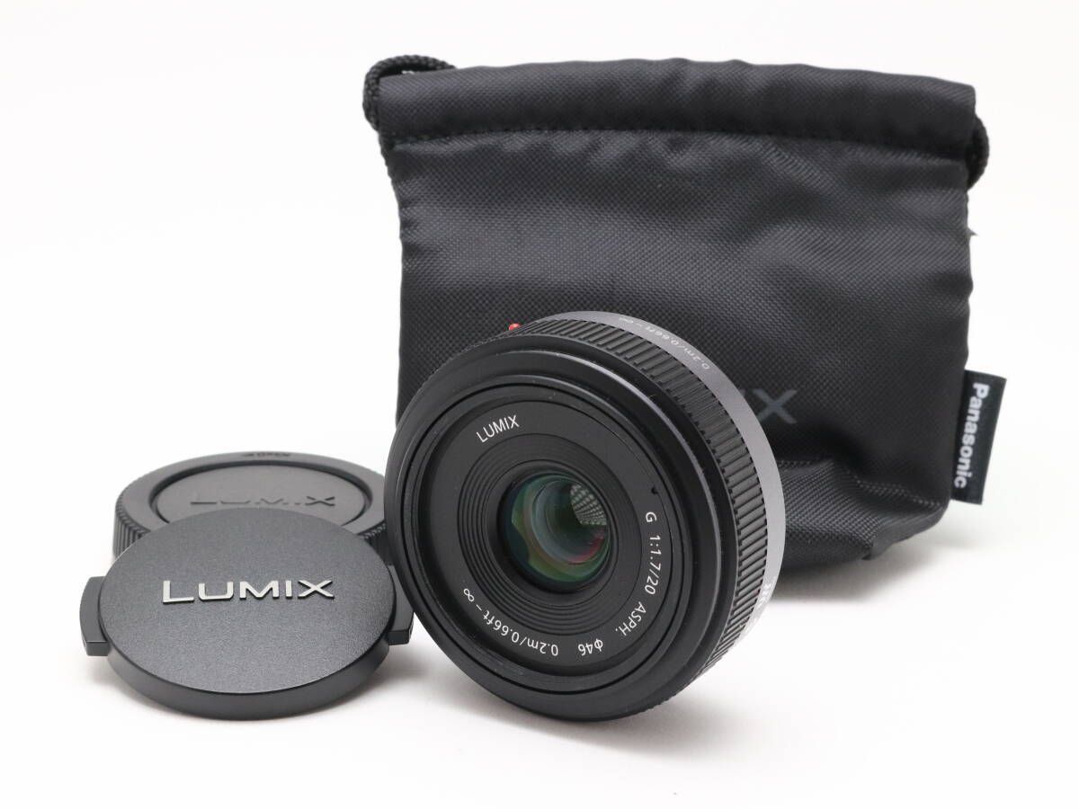 A Panasonic パナソニック LUMIX G 20mm F1.7 ASPH. H-H020A シルバー 初期不良返品対応 55-9