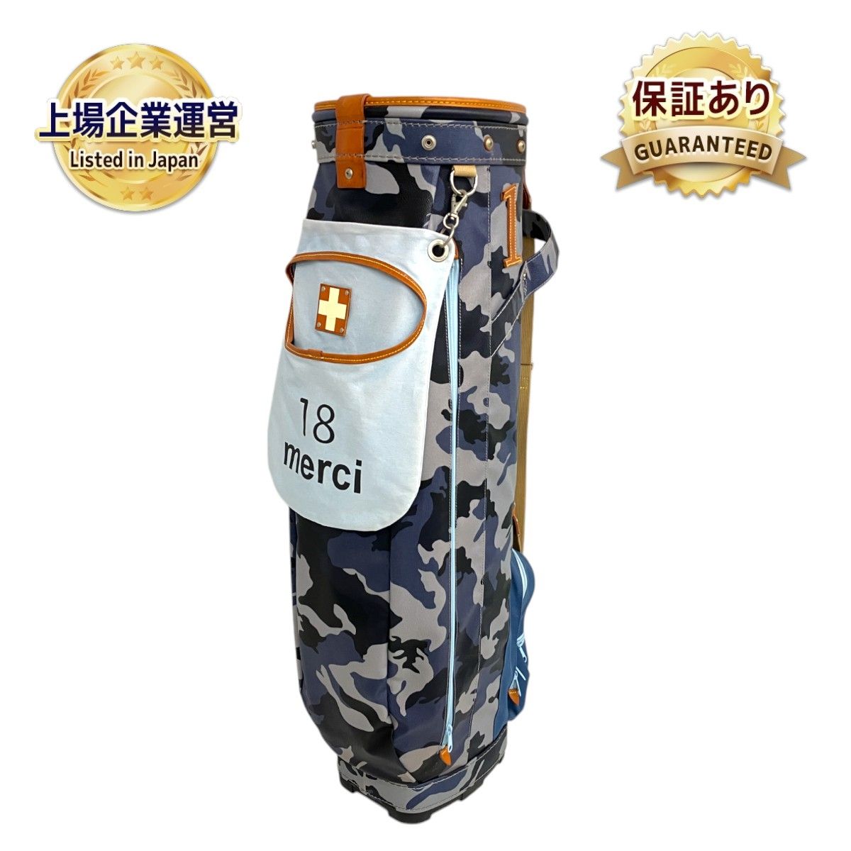 超希少カラー木の庄帆布キャディバッグ カンガルーポケット付き 木の庄帆布