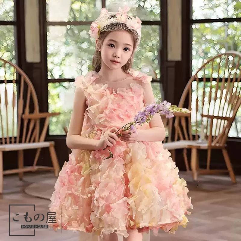 【品質保証，格安】 【華やかで上品なデザイン】女の子 フォーマルワンピース 誕生日 花童 発表会 ドレス 100〜150cm ドレス