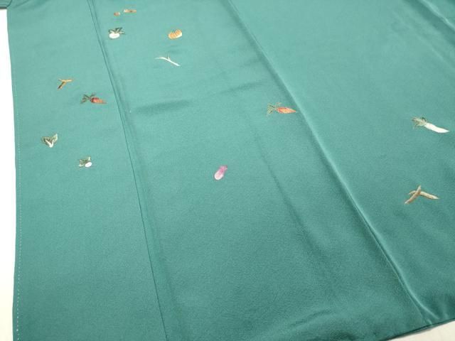 平和屋着物○訪問着 総刺繍 成り物 浅葱色 正絹 逸品 DAAU0542tw