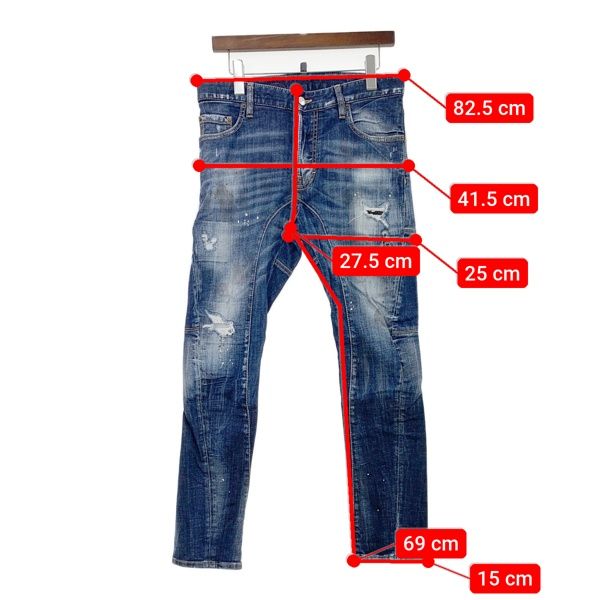 DSQUARED2のスキニーデニム DSQUARED2 ディースクエアード S74LB1043 Dark Ripped Blue Wash