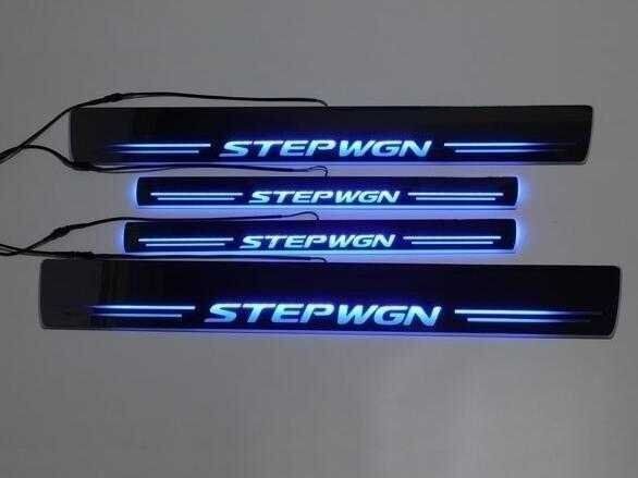 ステップワゴン 現行型 STEPWGN RP系 スカッフプレート LED 青 ブルー シーケンシャル 流れる RP1 RP2 RP3 ４点セット