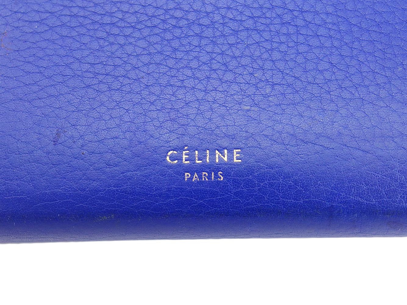 セリーヌ　長財布　マルチファンクション　ラウンドジップ　ブルー系　レザー セリーヌ CELINE 長財布 ロゴ ラージフラップマルチ