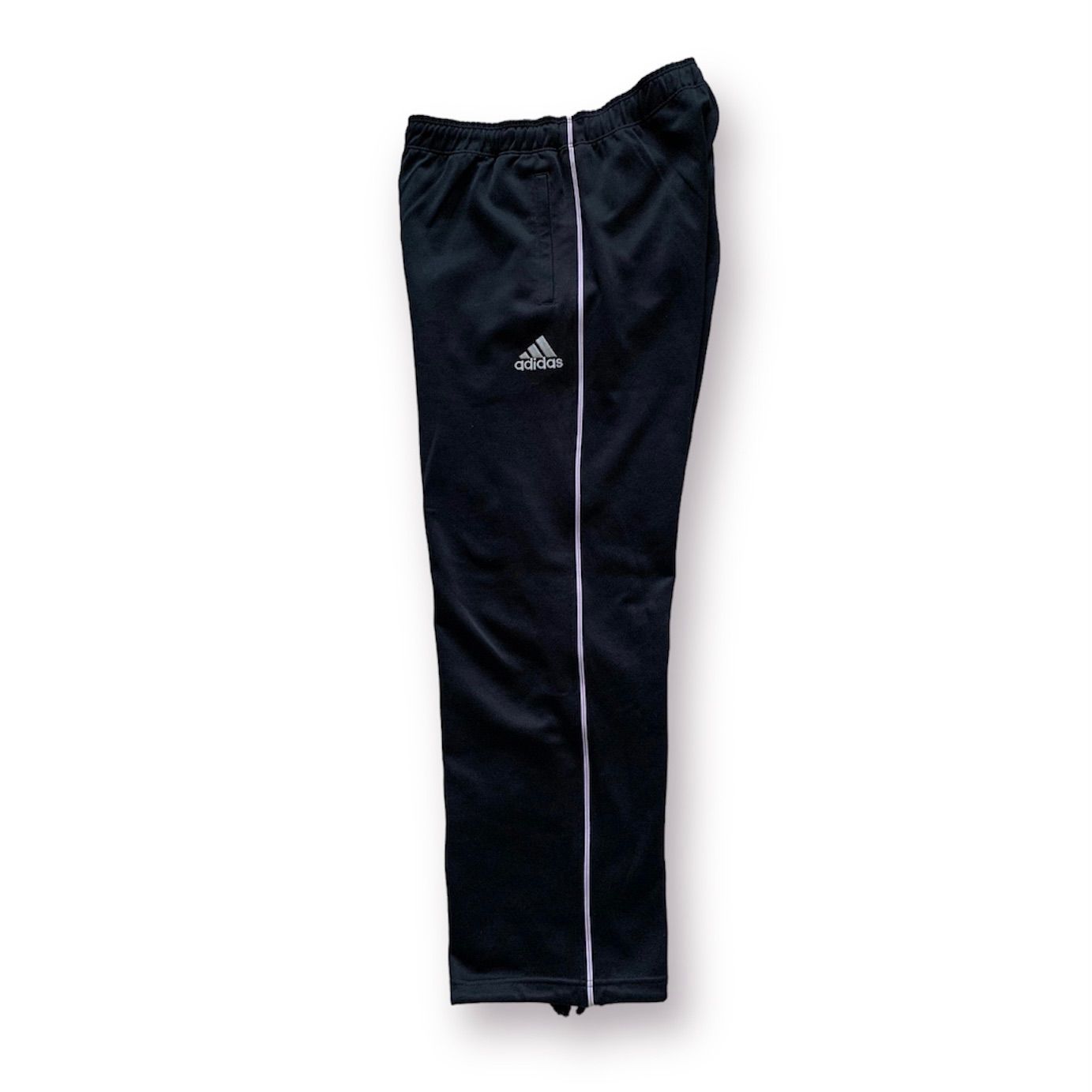 00s　adidas アディダス　ナイロンパンツ　ワンポイント　刺繍　黒　ライン 00's adidas Nylon Line Pant size/M アディダス ナイロン