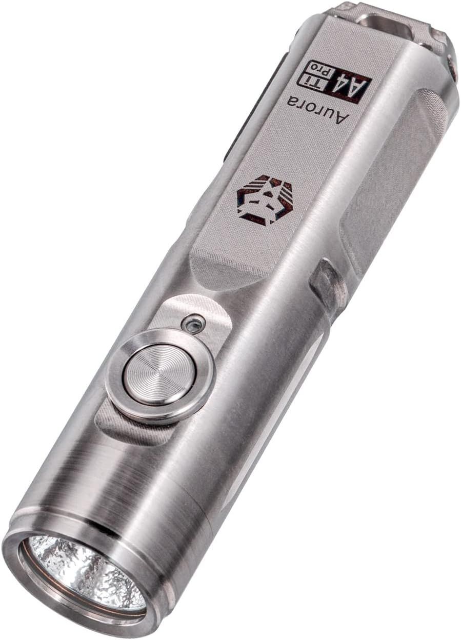 RovyVon A4 Pro チタン キーチェーン懐中電灯 超明るい 650 ルーメン小さな EDC 懐中電灯の世帯 屋外 キャンプ 祭典のため
