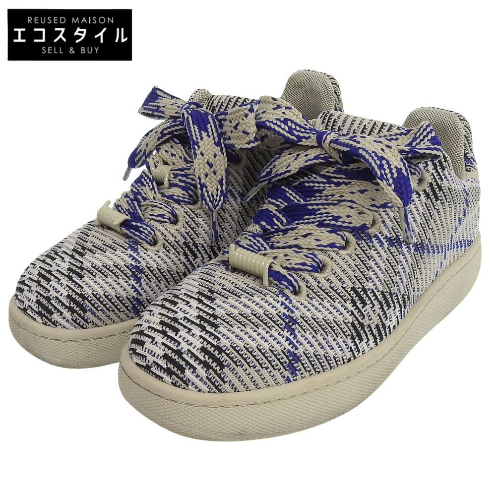 BURBERRY バーバリー BOX KNIT LOW TOP TRAINER ON RUBBER SOLE スニーカー シューズ メンズ グレー系 42 42