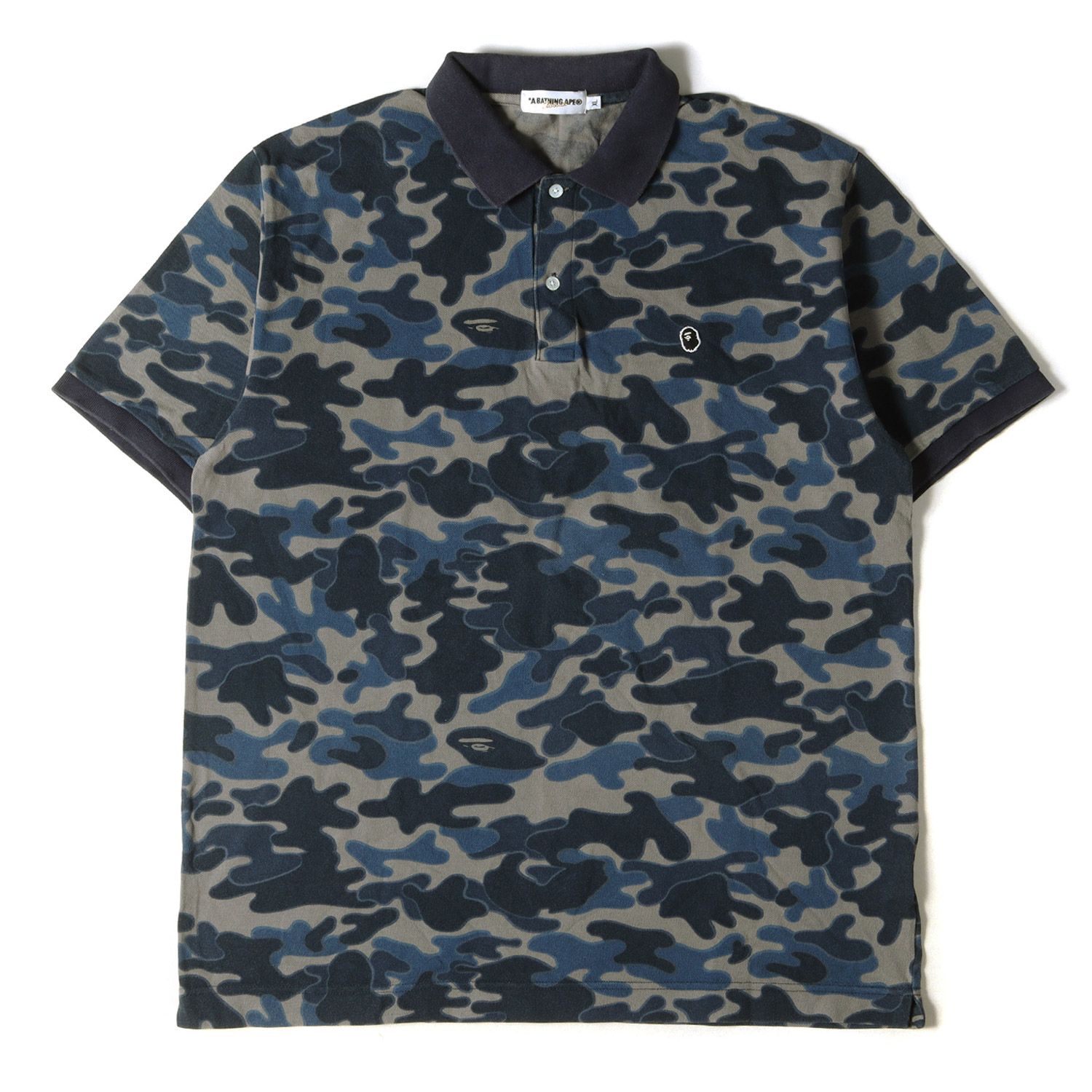 Aape BY A BATHING APE ポロシャツ 半袖 カモフラロゴボタン ...