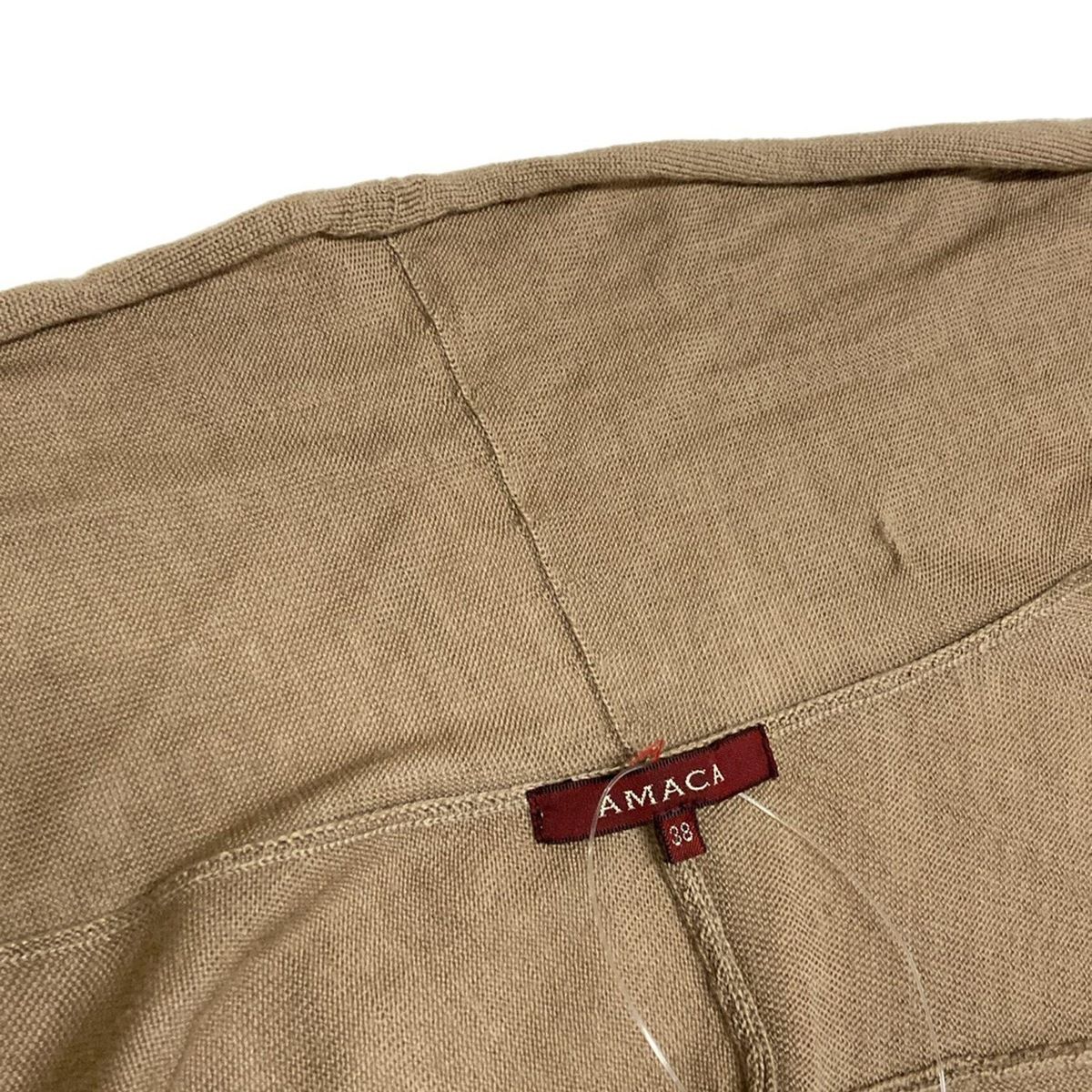 AMACA - AMACA(アマカ) カーディガン サイズ38美品  - ライトブラウン 長袖/ロング丈 AMACA(アマカ) カーディガン サイズ38美品 - ライトブラウン