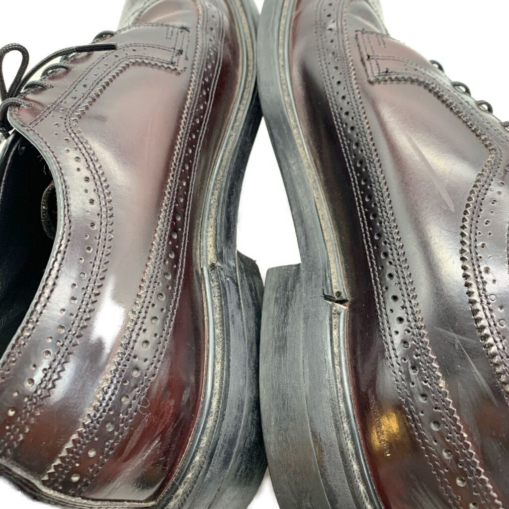 80年代 USA製 OAKWOODS ロングウィングチップ レザーシューズ バー