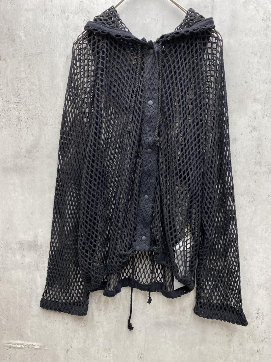 BEAMS BOY ビームスボーイ ビッグメッシュフーディー パーカー sizeF|黒 ◎レディース
