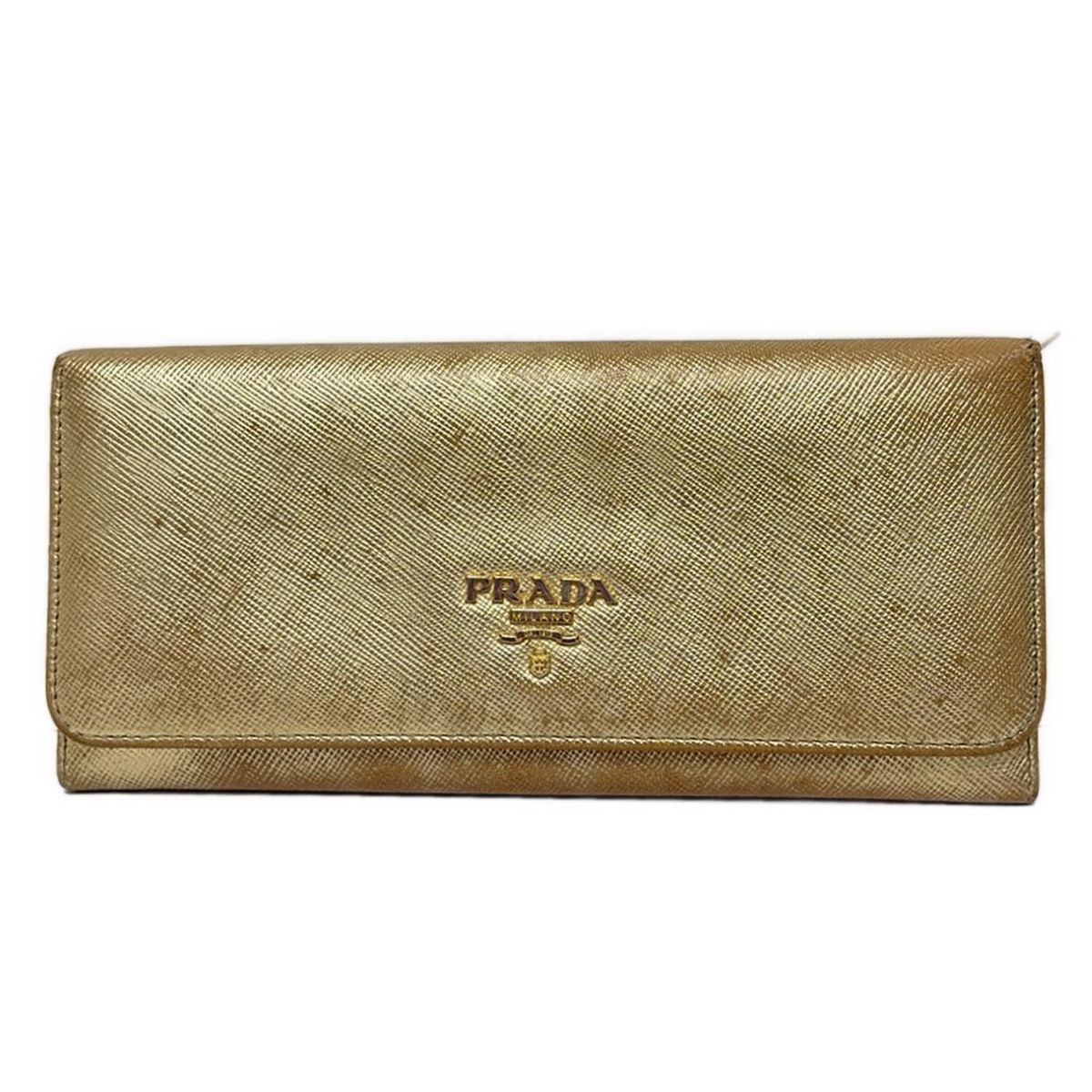 PRADA プラダ 長財布 - ゴールド レザー