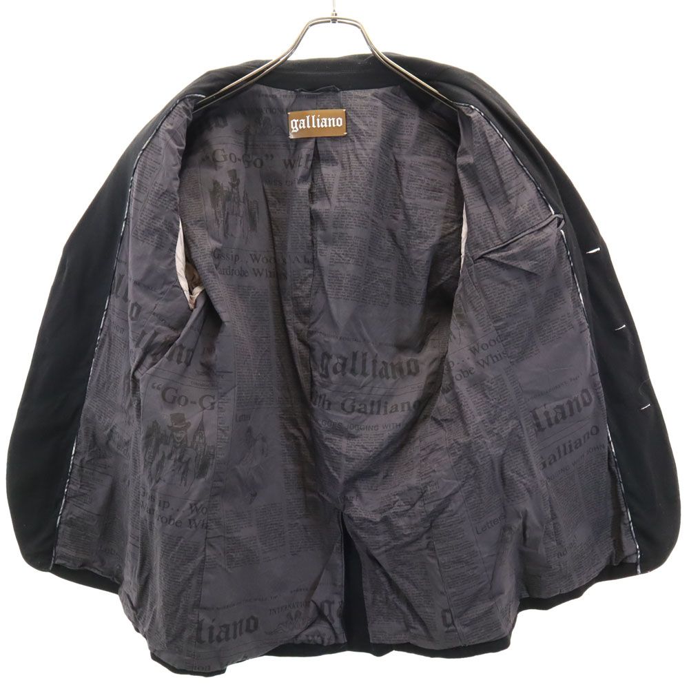 ガリアーノ テーラードジャケット 48 ブラック galliano ブレザー
