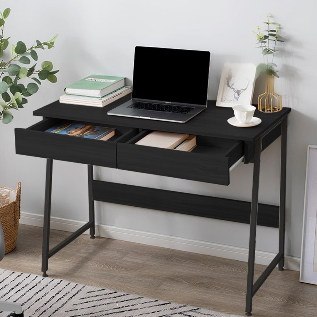 人気商品】パソコンデスク 引き出し付き 幅100*奥48 ブラック