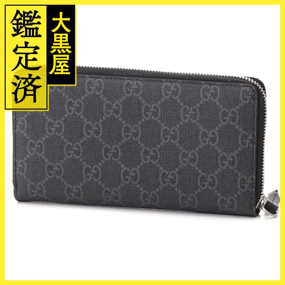 GUCCI グッチ キングスネーク GGスプリーム ラウンド長財布 ブラック