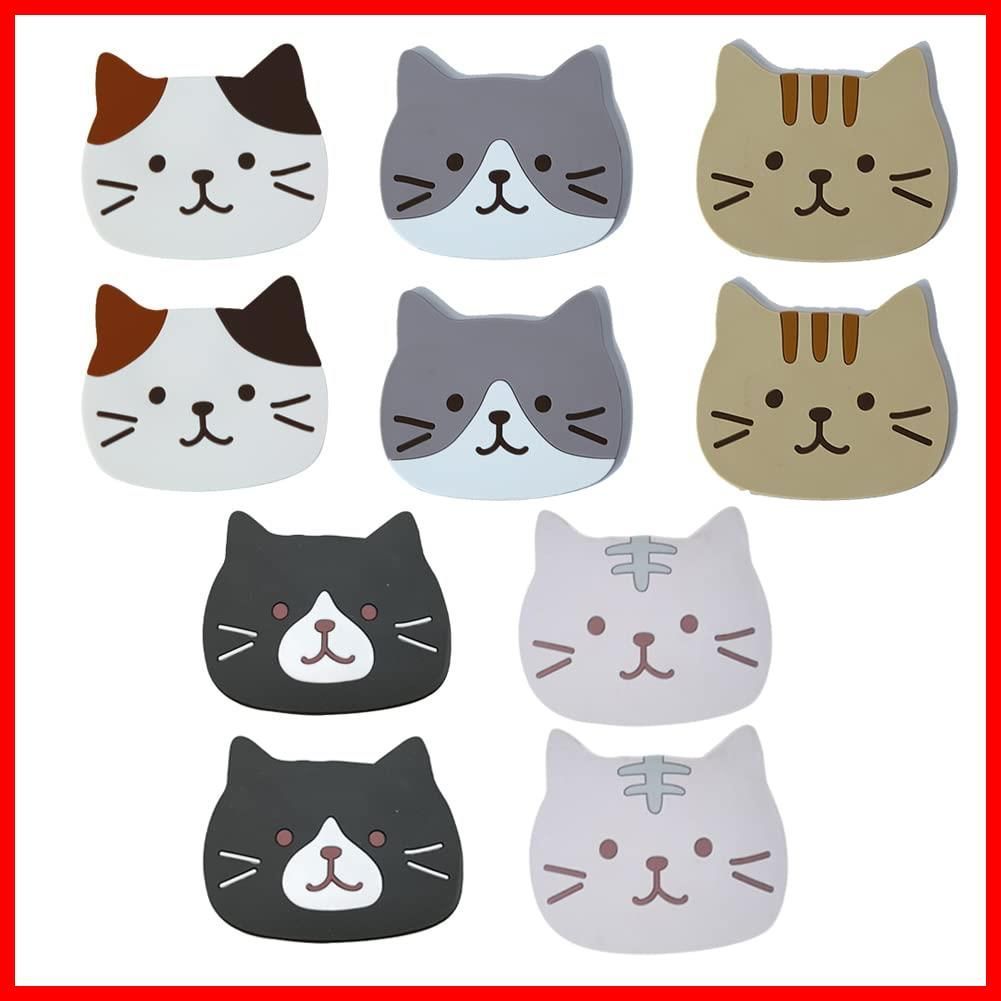 在庫セール ＰＶＣ製 軽量 滑らない 北欧 猫 コースター オフィス用 かわいい 新築祝い シリコン クリスマス 茶托 コースター 新年 10枚入り プレゼント Tsumuku