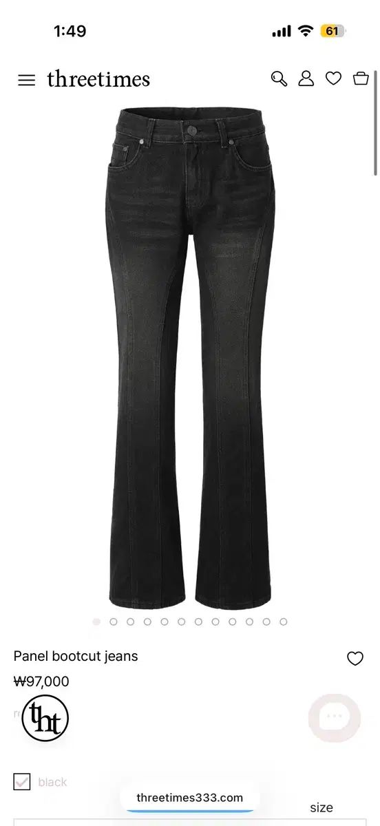 ㅇ threetimes スリータイムズ Panel bootcut jeans ブーツカット デニム